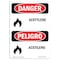 Signmission Safety Sign, OSHA Danger, 7" Height, Acetileno, Bilingual Spanish OS-DS-D-57-VS-1988 - alternate 1